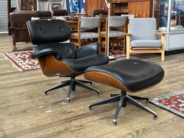 Replica Eames chair and footstool