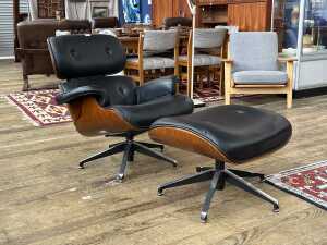 Replica Eames chair and footstool