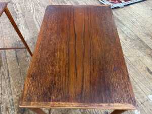 Two mid-century teak nesting side tables - 4