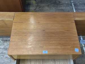Mid-century teak combined bedside and bedhead - 3