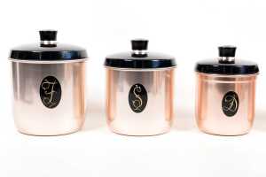 Set of mid-century Jason 'Model Maid' anodised aluminium kitchen canisters - 2