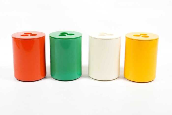 Set of four retro Crayonne canisters
