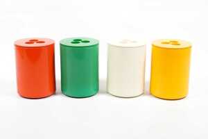 Set of four retro Crayonne canisters