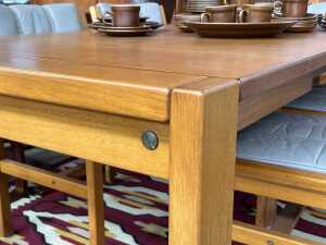 Danish Deluxe mid-century teak seven piece dining suite - 4