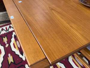 Danish Deluxe mid-century teak seven piece dining suite - 7