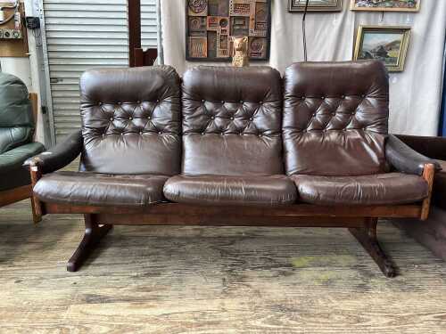 73 · Söda Galvano for Lied Møbler of Norway, mid-century rosewood three seat sofa