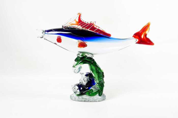 Art glass fish figure