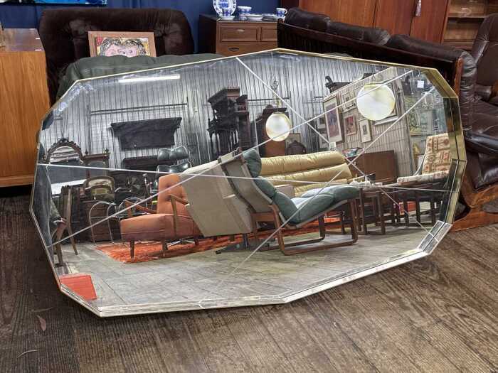 Contemporary irregular dodecagon wall mirror