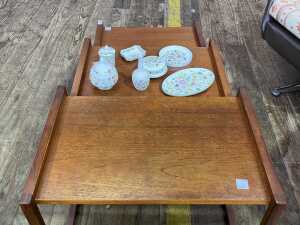 Mid-century nest of three teak side tables - 2
