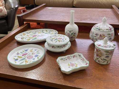 Minton 'Haddon Hall' porcelain trinket boxes and pin dishes