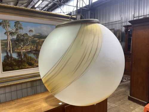 Three mid-century pendant lights