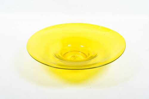 Blenko bright yellow glass centrepiece bowl