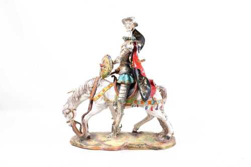 Eugenio Pattarino (Italian, 1885-1971), Don Quixote, mid-century glazed terracotta figure