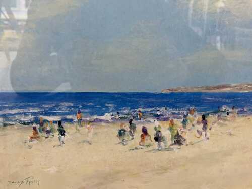Donald Fraser (1929-2009), Dromana Beach, 2006. Acrylic painting on paper laid on board