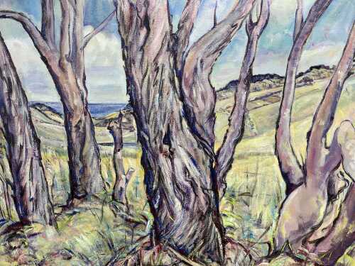 Betty Jungwirth, Sea Glimpse, Red Hill (Glimpses of Flinders), 1995. Acrylic painting on canvas