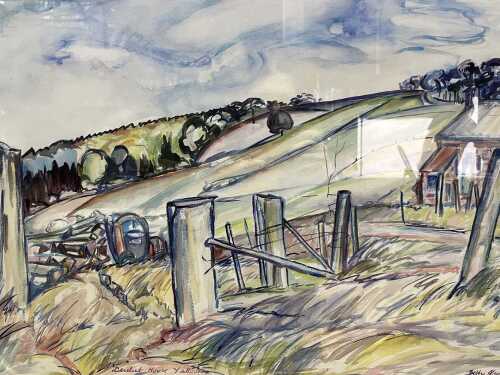 Betty Jungwirth, Derelict House Yallourn. Watercolour painting on paper
