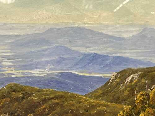 Keith Wright, View From Mt Buffalo, 1991. Oil painting on board