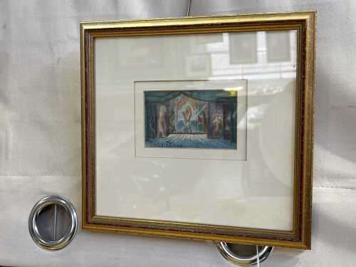 Sybil Craig (1901-1989), theatre set, colour pencil drawing on paper