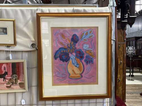 Sybil Craig (1901-1989), floral still life, oil painting on paper