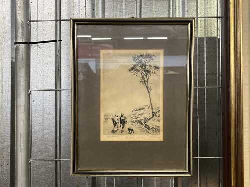 Lionel Lindsay (1874-1961), The Shanty on the Rise, 1922. Etching on paper