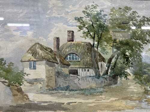 E.W. Ellis (19th century, British), Lastone Cottage, Ilfracombe, North Devon. Antique watercolour painting on paper