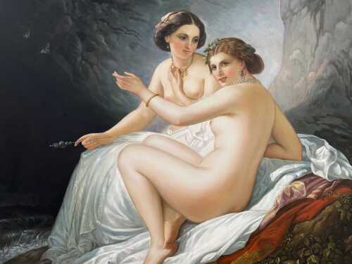 M. Young (after Louis Hersent), The Bathers. Oil painting on canvas