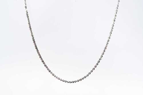 An Italian fancy link necklace in 14 carat white gold