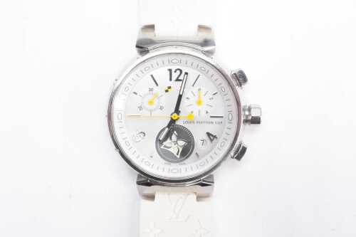 A Louis Vuitton Tambour Lovely cup Chronograph quartz ladies watch