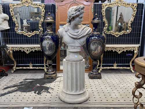 Classical style plaster bust of Apollo