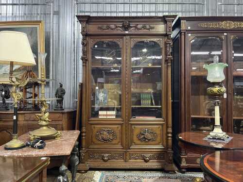 Antique French oak bookcase
