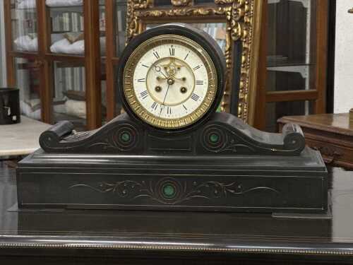 Antique French slate drum clock