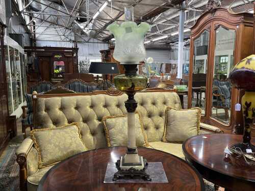 Victorian Duplex kerosene banquet lamp
