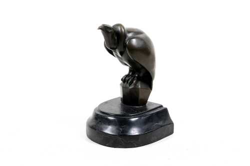 Art Deco style cast bronze figure of a vulture