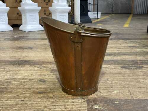 Antique copper coal scuttle