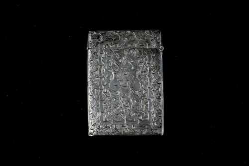 Victorian English sterling silver card case, weight 60g