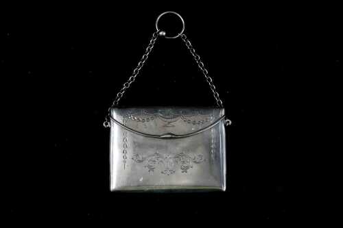 English sterling silver card case, weight 67g