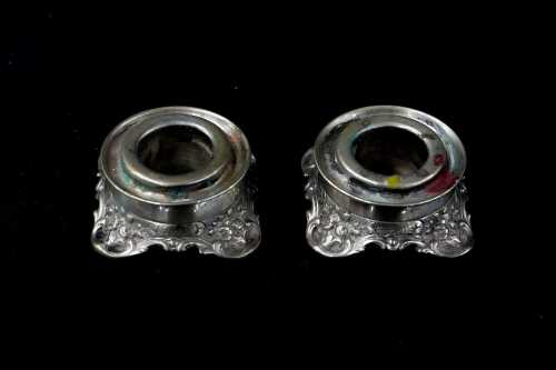 Pair of German 800 silver candle holders, weight 93g