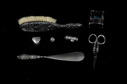 Group of sterling silver and silver mounted pieces