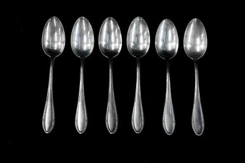 Set of six German 800 silver tablespoons, weight 347g