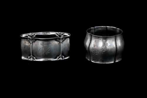 Two German 800 silver napkin rings, weight 70g