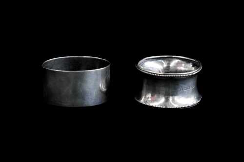 Two sterling silver napkin rings, weight 37g