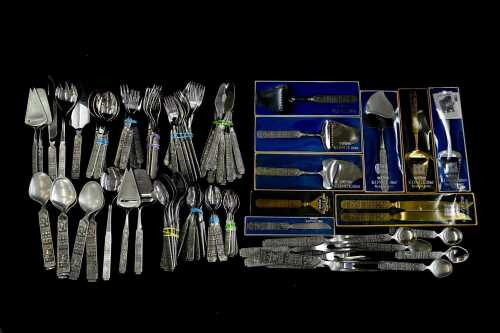 Hardanger Sylvplett Konge Tinn Norwegian pewter cutlery setting