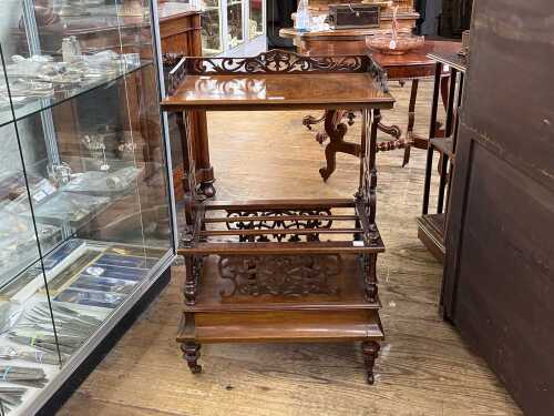 Victorian walnut canterbury
