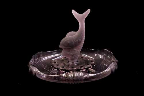 Art Deco purple glass centrepiece bowl
