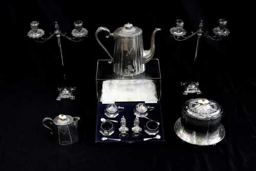 Collection of antique silver plate