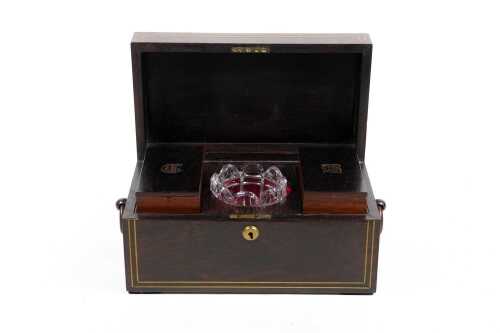 19th century rosewood tea caddy