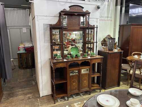 Antique Sheraton Revival rosewood parlour cabinet