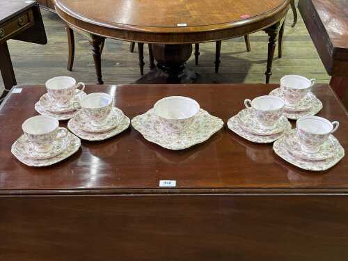 Tuscan porcelain tea setting for six