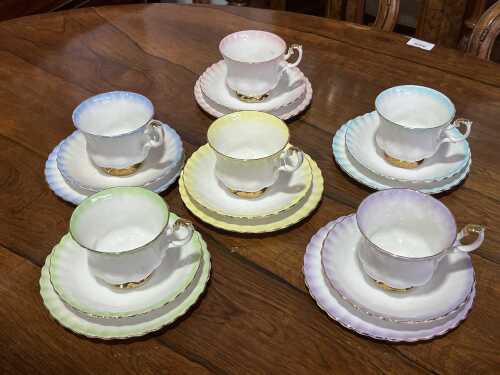Royal Albert 'Rainbow' porcelain tea setting six