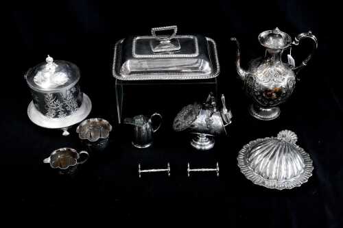 Collection of antique silver plate